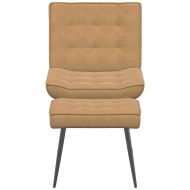 Релакс стол с табуретка Кафяв кадифе