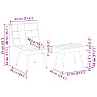 Релакс стол с табуретка, тъмнозелен, кадифе