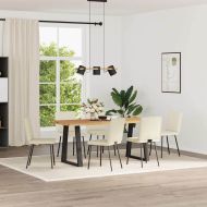 Трапезни столове, 6 бр, кремави, кадифе