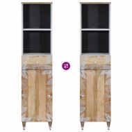 Шкаф за баня, 38x33,5x160 см, масивно мангово дърво