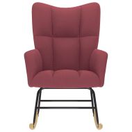 Люлеещ се стол, виненочервен, текстил