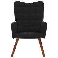 Релакс стол, черен, кадифе