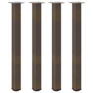 Крака за бар маса, 4 бр., естествена стомана, 100-102 см, стомана