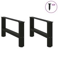 Крака за масичка за кафе, черни, 2 бр., 70 x (30-31) см, стомана