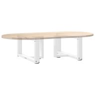 Крака за масичка за кафе, Т-образни, 2 бр., бели, 70x25x(30-31) см, стомана