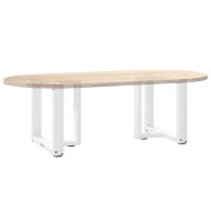 Крака за масичка за кафе, Т-образни, 2 бр., бели, 50x25x(42-43) см, стомана