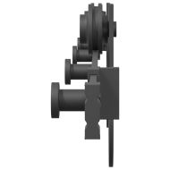 Комплект механизъм за плъзгаща врата, 183 см, стомана, черен