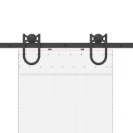 Комплект механизъм за плъзгаща врата, 183 см, стомана, черен