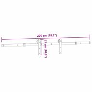 Комплект механизъм за плъзгаща врата, 200 см, стомана, черен