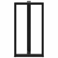 Крака за бар маса, Т-образни, 2 бр., черни, 60x35x(110-111) см, стомана