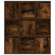 Библиотека, опушен дъб, 89x24x101,5 см, инженерно дърво