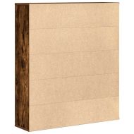 Библиотека, опушен дъб, 89x24x101,5 см, инженерно дърво