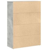 Библиотека, бетонно сива, 60x24x85 см, инженерно дърво