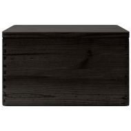 Дървена кутия с капак черна 40x30x23 cm масивна дървесина бор