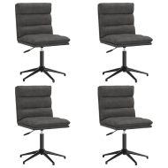 Tрапезни столове, 4 бр, черни, изкуствена кожа