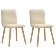 Трапезни столове, 2 бр, кремави, текстил