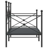 Дневно легло без матрак Черно 90x200 cm Стомана