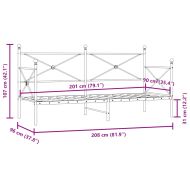 Дневно легло без матрак Черно 90x200 cm Стомана