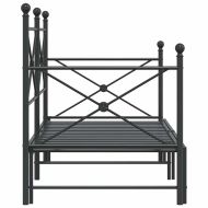 Дневна спалня с багажник без матрак Черно 90x200 cm Стомана