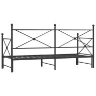 Дневна спалня с багажник без матрак Черно 90x200 cm Стомана