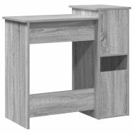 Бюро с рафтове, сив сонома, 84x40x78 см, инженерно дърво