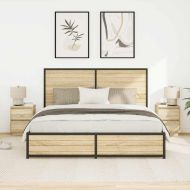 Нощни шкафчета с LED осветление 2 бр. дъб сонома 38x34x50 cm