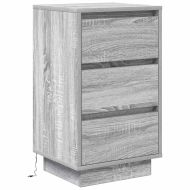 Нощен шкаф с LED осветление Grey Sonoma 38x34x65 cm