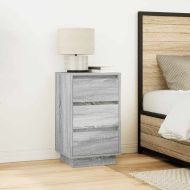 Нощен шкаф с LED осветление Grey Sonoma 38x34x65 cm