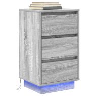 Нощен шкаф с LED осветление Grey Sonoma 38x34x65 cm