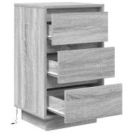 Нощен шкаф с LED осветление Grey Sonoma 38x34x65 cm