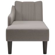 Шезлонг с десен подлакътник Taupe Fabric
