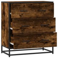 Шкаф опушен дъб 68x35x76 cm Изработена дървесина и метал