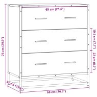 Шкаф опушен дъб 68x35x76 cm Изработена дървесина и метал