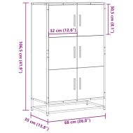 Висока дъска Сонома дъб 68x35x106,5 cm Обработено дърво и метал