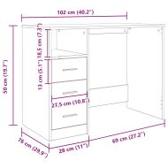 Бюрото Artisan Oak 102x50x76 cm Инженерна дървесина