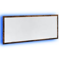 LED огледало за баня опушен дъб 100x8,5x37 cm