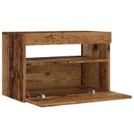 ТВ шкаф с LED светлини Старо дърво 60x35x40 cm