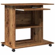 Компютърно бюро от старо дърво 80x50x75 cm Инженерна дървесина