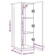 ТВ шкаф Старо дърво 30,5x30x90 cm Инженерна дървесина