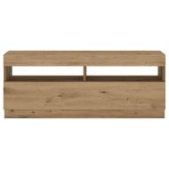 ТВ шкаф с LED светлини Артизийски дъб 100x35x40 cm