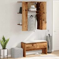 Шкаф за коридор от старо дърво 97,5x37x99cm Инженерна дървесина