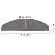 Самозалепващи стелки за стъпала, 30 бр, сиви, 65x22,5x3,5 см