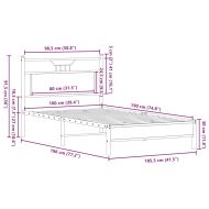 Рамка за легло без матрак опушен дъб 100x190 см инженерно дърво