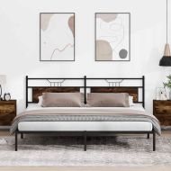 Рамка за легло без матрак опушен дъб 193x201 см инженерно дърво