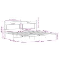 Рамка за легло без матрак опушен дъб 193x201 см инженерно дърво