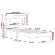 Рамка за легло без матрак кафяв дъб 75x190 см инженерно дърво