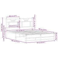 Рамка за легло без матрак опушен дъб 140x190 см инженерно дърво