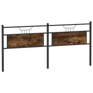 Резервна табла за легло, опушен дъб, 193 см, инженерно дърво и стомана