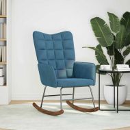 Люлеещ стол, син, кадифе