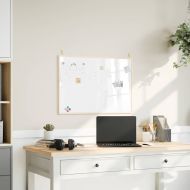 Магнитна бяла дъска с рамка от масивна борова дървесина 80x55 см